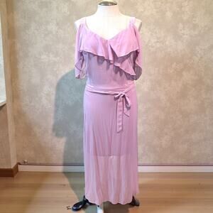Juniors Plus 3X Disney Beauty and the Beast Purple Chiffon Maxi Cocktail‎ Dress